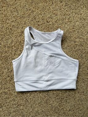 Girls' Honeycut White Racerback Mesh Sports Bra